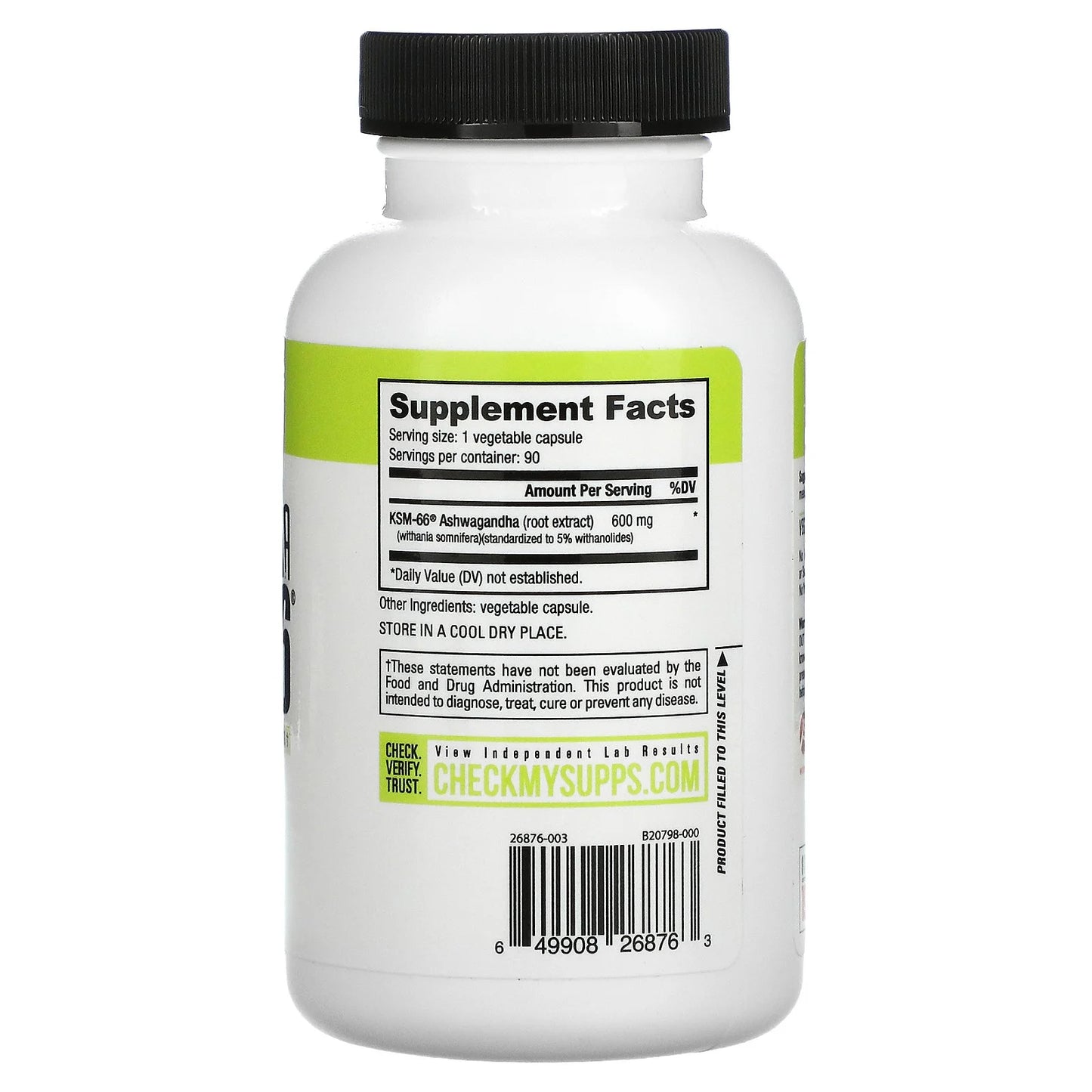 Ashwagandha KSM-66 Herbal Supplement for Better Overall Well-Being- Ashwagandha Supplement- 600Mg - 90 Vegetable Capsules