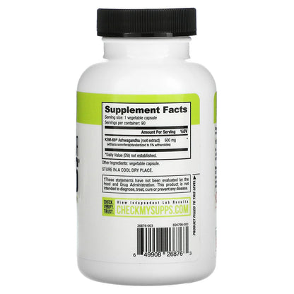Ashwagandha KSM-66 Herbal Supplement for Better Overall Well-Being- Ashwagandha Supplement- 600Mg - 90 Vegetable Capsules