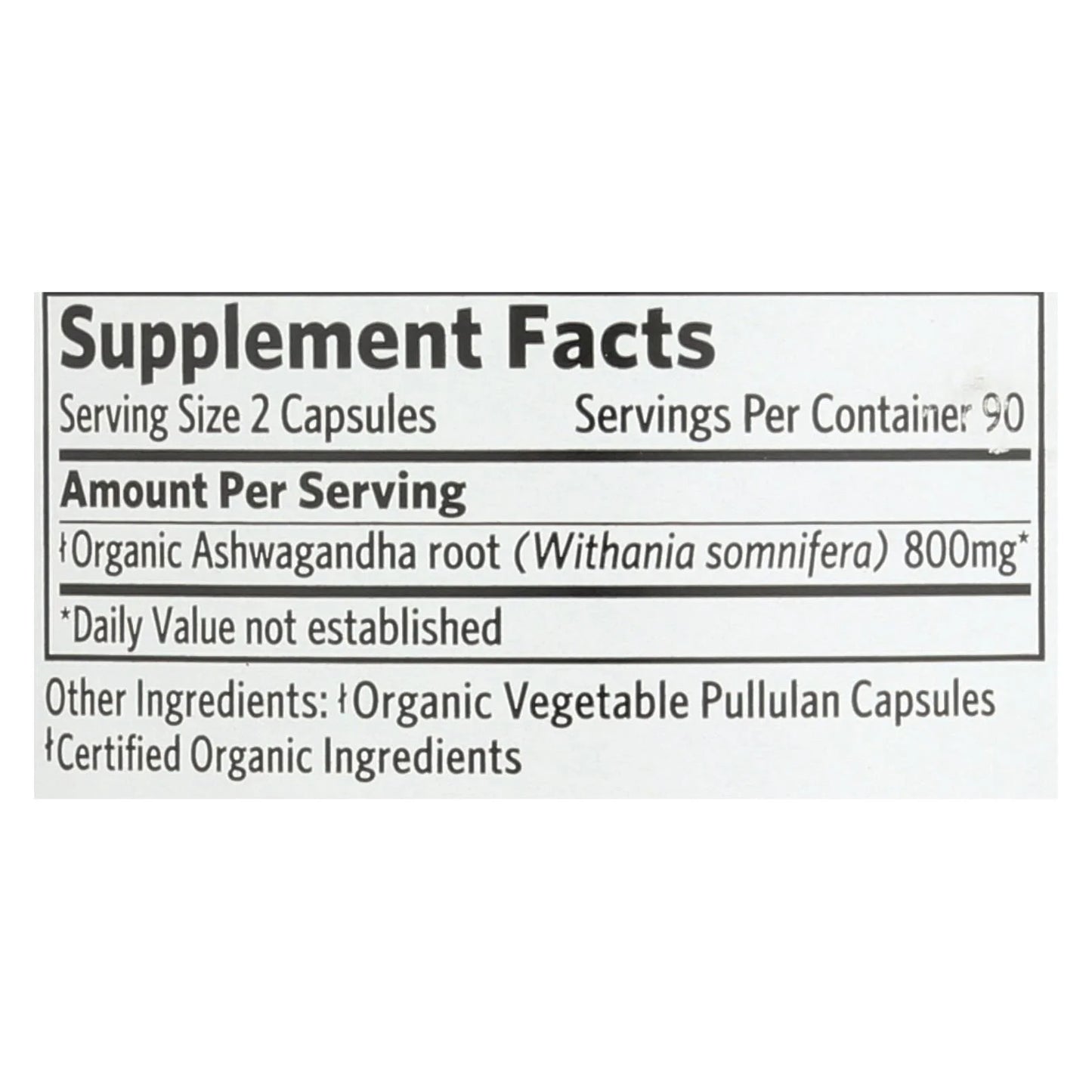 Ashwagandha Herbal Supplement - 90 Capsules