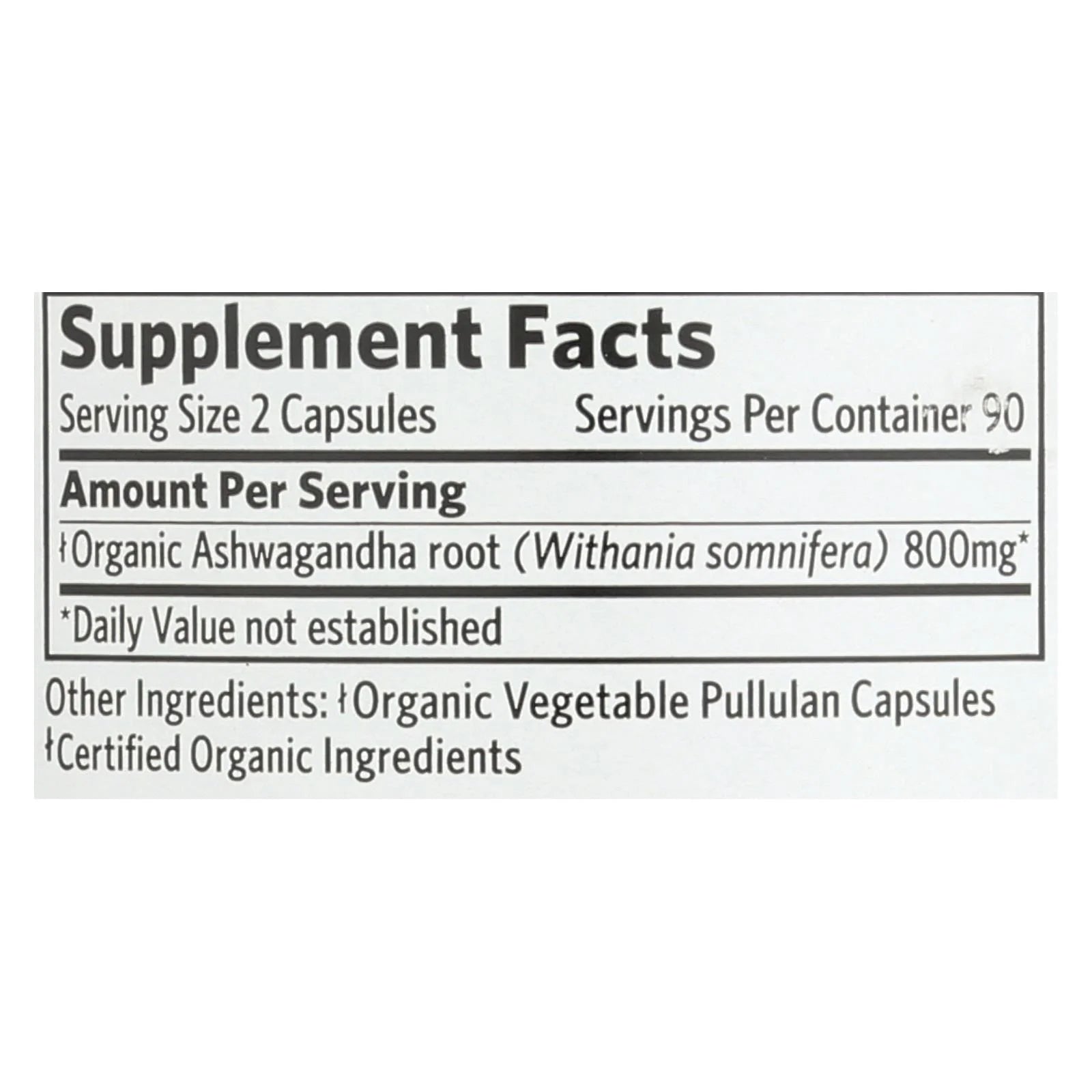 Ashwagandha Herbal Supplement - 90 Capsules
