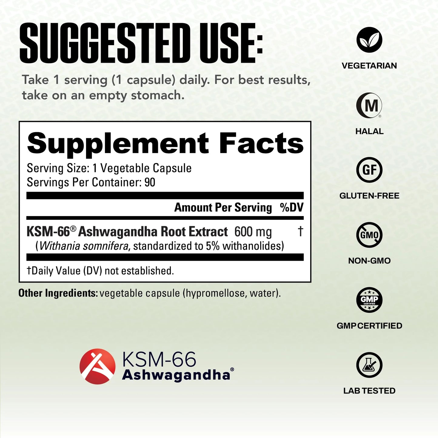 Ashwagandha KSM-66 Herbal Supplement for Better Overall Well-Being- Ashwagandha Supplement- 600Mg - 90 Vegetable Capsules