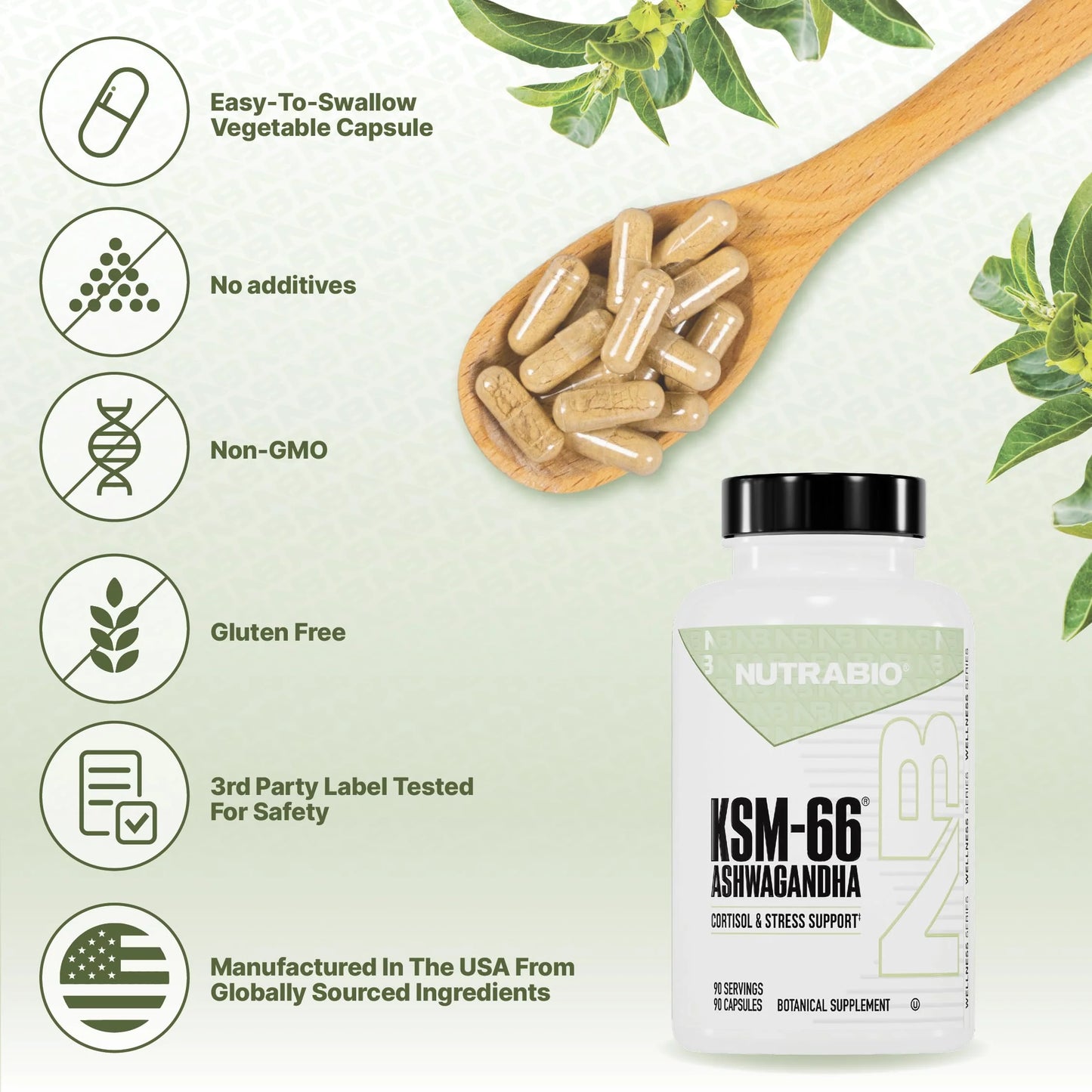 Ashwagandha KSM-66 Herbal Supplement for Better Overall Well-Being- Ashwagandha Supplement- 600Mg - 90 Vegetable Capsules