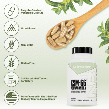 Ashwagandha KSM-66 Herbal Supplement for Better Overall Well-Being- Ashwagandha Supplement- 600Mg - 90 Vegetable Capsules